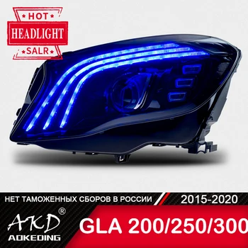Automobilių Benz GLA200 Žibintas 2016-2020 Automobilio Aksesuaras Priešrūkinis Žibintas Dienos Veikia Šviesos DRL H7 LED Bi Xenon Lemputės GLA260 300 Žibintai