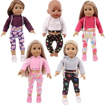 Baby Doll, Drabužių Mados Spalvotų hoodie nustatyti 18 Colių Amerikos 43CM Žaislai, Naujas Gimęs Kūdikis Lėlės OG Mergina Rusija 