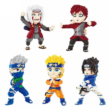 Balody Anime Ninja Blokuoti Nustatyti, Mini Kakashi Sasuke Jiraiya Gaara Modelis Bloko Pastatas Mūrinis Žaislas Vaikams