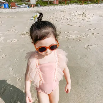 Bamblys Kūdikiams, Kūdikių Mergaitės Tutu Suknelė Bikini Maudymosi Kostiumėlį Vientisas Vasaros Havajų Paplūdimį Greitai-Džiovinimo Maudymosi Kostiumėliai Maudymosi Kostiumėlį