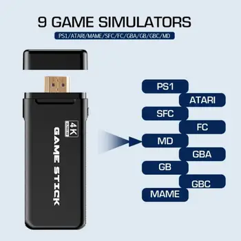 Belaidis USB Vaizdo Žaidimų Konsolės 4K HD Ekranas, TV, Projektorius, Monitorius, Klasikinis Retro Su 3000/10000 Žaidimų Valdiklis Grotuvas Žaidimas