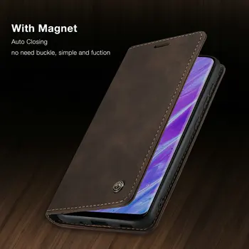 CaseMe Apversti Odinis Dėklas, Skirtas Samsung Galaxy S20 Itin Glaudžiai Retro Piniginės Flip Case For Samsung S20 Plius Magnetinės Kortelės Dangtelį