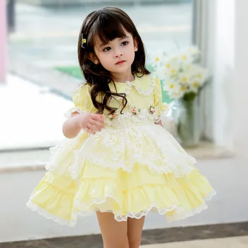 Cekcya Baby Girl Ispanijos Lolita Princess Suknelės 2021 M. Vasaros Vaikų Nėrinių Turkija Derliaus Kamuolys Suknelė Kūdikio Gimtadienio Suknelė