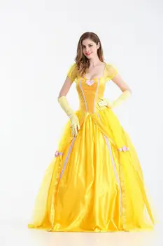 Cosplay Šalies Grožio ir Žvėrys Dress Kostiumai,princesė bell Fancy Dress Cosplay Kostiumų suaugusių moterų helovinas kostiumai