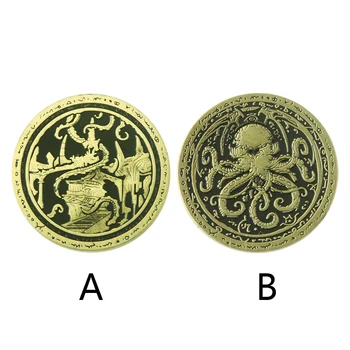 Cthulhu Mythos Necronomicon Monetos Keychain Siaubo Istorija Demon Hunter Metalo Monetos Pasiūlymo Priedai Papuošalų Kolekcija