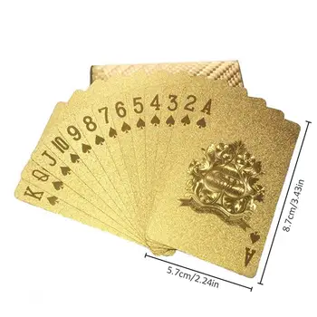 Denio Aukso Sidabro Folija, Pokerio Rinkinys Magic Card 24K Aukso Plastiko Folijos Pokerio Patvarus, atsparus Vandeniui Korteles, Dovanų Aukso Kortos
