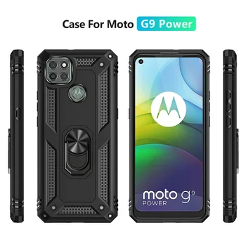 Dėl Moto G9 Galia Sunkiųjų Hibridinių Telefonų Dėklai Motorola G9 Galia Atveju-Pilna Apsauga Dangtelio Laikiklio Atramą Atvejais