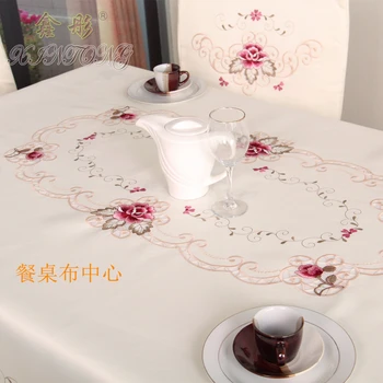Europos kaimiškas kokybės staltiesė prabangus valgomasis staltiesė, siuvinėta lentelė padengti išaugo gėlė, kėdė padengti sėdynės pagalvėlės 1017