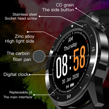 F22 Ilgas Baterijos veikimo laikas IP68 Vandeniui Muzikos Kontroliuoti Širdies ritmą, Kraujo Spaudimą, Stebėti Smartwatch