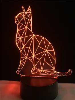 GAOPIN NAUJAS Naujiena Kawaii Katė Formos 3D Lempos Apšvietimas RGB LED USB Nuotaika Naktį Šviesos Daugiaspalvis Draugas, Vaikas, Vaikui, Dovanos Chirstmas