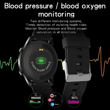 GEJIAN Prabangos prekės ženklo vyrai laikrodžiai 2021 Naujų Plieno juosta Fitneso žiūrėti Heartrate kraujo spaudimas Aktyvumo seklys Smart Watch Vyrams