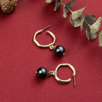 Geometrinis bižuterijos vintage gold pearl turas ilgai tabaluoti lašas auskarai moterims mergina kabinti dovana ornamentu priedai