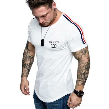 Geriausias Pardavėjas 2021 Mados Spausdinti Vyrų Stripe marškinėliai Laisvalaikis Fitneso Juoda Balta Mens Tee Vasaros Drabužių trumpomis Rankovėmis T Shirts