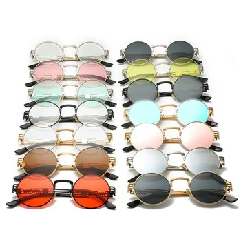 Gotikos Steampunk Aplink akiniai nuo saulės Vyrams, Moterims, kuriose Dirba akinius, Apskritimo formos, Kad Dizaineris akiniai nuo saulės Aukštos kokybės UV400