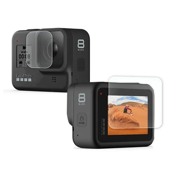 Grūdintas Stiklas Ekrano apsaugos GoPro Hero 8 HD Objektyvas Kino Užpakalinės Membrana su Priemone Gopro8 Fotoaparato Priedai