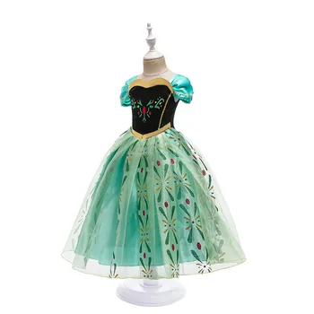 Gėlių Mergaičių Sniego Karalienė Šalis Princesė Dress Mergaitės Cosplay Vasaros Poliesteris Suknelės Kūdikio Gimtadienio Drabužius, Žalia