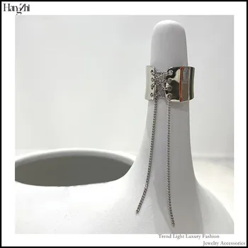 Hangzhi prancūzijos Nišą Dizaineris Tvarstis Kutas Sklandžiai Plačiai Atverti Vario Metalo Veidrodis, Reguliuojamas Žiedo Moterų, Mergaičių Papuošalai Dovana
