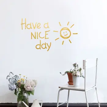Have A Nice Dieną Saulė Laišką Modelis Sienų Lipdukai Sienų Popieriaus kambarį Miegamasis Nuimamas Dailės Freskos Decal Decors