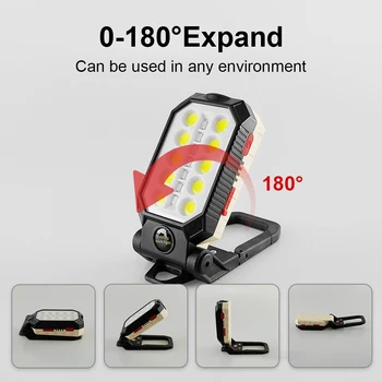 HEDELI 8000mah USB Įkraunamas LED Darbo Šviesos Lempos Nešiojamas Vandeniui LED Žibintų Prožektorius Magnetas Dizainas su Energijos Ekranas