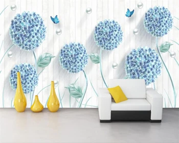 Individualizuotos fono paveikslėlį šiuolaikinės ranka-dažytos modernus trimatis kiaulpienių namų miegamajame TV serialas fono sienos 3d tapetai