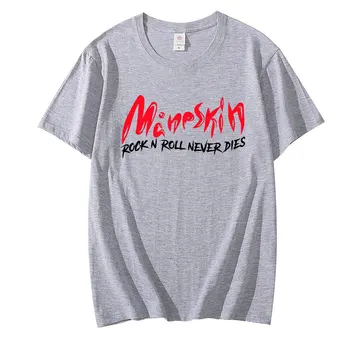 Italų Juosta Maneskin Mados Logo Spausdina T-marškinėliai Moterims/Vyrams Vasaros trumpomis Rankovėmis Tshirts Karšto Pardavimo Atsitiktinis Streetwear T Shirts