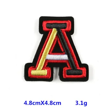 Išsiuvinėta raidė pleistrai 26 anglų kalbos abėcėlę medžiaga Lipdukai 3D Mažas siūti lopai drabužių Badge 
