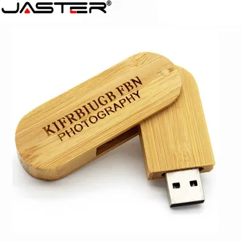 JASTER LOGOTIPAS pritaikyti mediniai nešiojami Medienos USB Flash Drive, pen drive 4GB 8GB 16G 32GB 64GB Memory stick U dick vestuvių dovanos