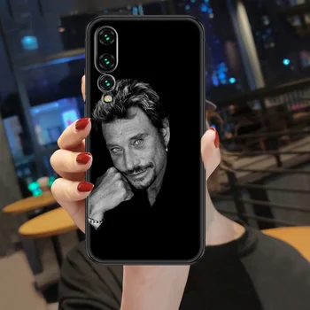 Johnny Hallyday dainininkas Telefoną atveju Huawei P Mate P10 P20 30 P40 10 20 Smart Z Pro Lite 2019 juoda meno atgal minkštas vandeniui