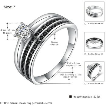 JUODA PELAS 2021 Nauja Originali 925 Sterling Silver Jewelry Aikštėje Sužadėtuvių Žiedai Moterims, Dovana C390