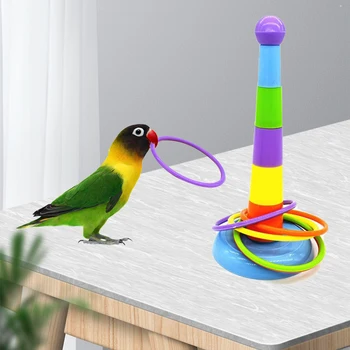 Juokingi Mini Rėmelis Žaislas, Skirtas Parrot Žvalgybos, Vystymosi Žaidimas Spalvinga Žiedų Paukščių Veikla Mokymas Žaislas Lašas Laivybos