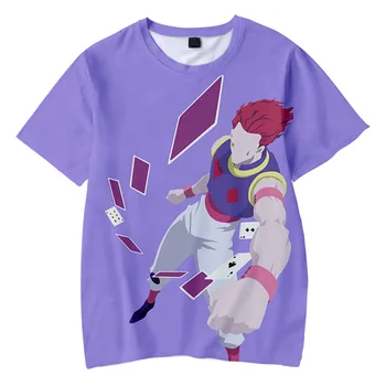 Karšto Japonų Anime Moterų, Vyrų, Hunter X Hunter 3D Print T Shirt Streetwear HXH Killua Hisoka Cosplay T-shirt Vasaros Hip-Hop Tee