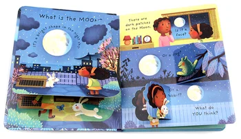Kas yra Mėnulis? Usborne anglų 3D Atvartu Knygelių Vaikams Nušvitimą Pažinimo Istorija Knyga, Skaitymas
