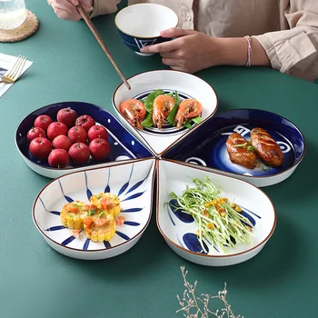 Keraminės lėkštės, stalo reikmenys derinys Creative plokštės Namų rankomis dažyti žuvies patiekalai Patiekalai, Japonų ir korėjiečių patiekalus