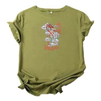 Kinijos Drakonas Modelis T-marškinėliai Moterims Mados Spausdinti Viršūnes Camiseta Mujer Medvilnės O-kaklo Moterų Marškinėliai Banga Grafika Marškinėlius Moterims