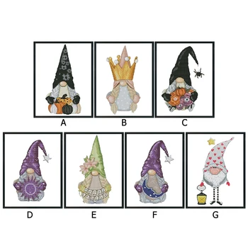 Kryželiu Rinkiniai Gnome Lėlės 3-Kryptis Medvilninių Siūlų 11CT 