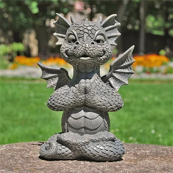 Kūdikis Drakonas Sodo Skulptūros Dekoro Žavinga Jogos Dragon Dervos Statula Namo Lauko Apdaila, Dekoratyviniai Ramiojo Vandenyno Giftware