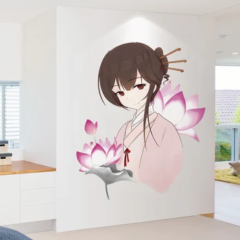 Kūrybos Kawaii Kambario Dekoro Anime Mergina Sienų Lipdukai Namų Kambarį Apdaila Paauglys Estetinės Meno Lipdukai Kinijos Tapetai