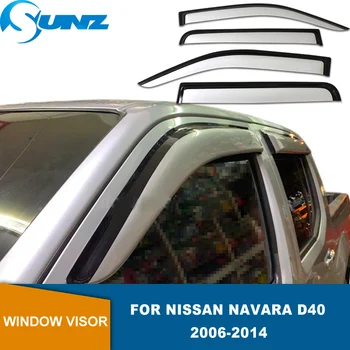 Lango Antveidžiai Nissan Navara D40 2006 2007 2008 2009 2010 2011 2012 2013 4pcs Oro Apsaugai Weathershields SUNZ