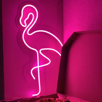 Led Estetinės Mielas Flamingo Neon Flex Šviesos Ženklas, Namo, Kambario Sienų Dekoras Kawail Anime Miegamojo Puošmena Sieninis Lauko Apšvietimas