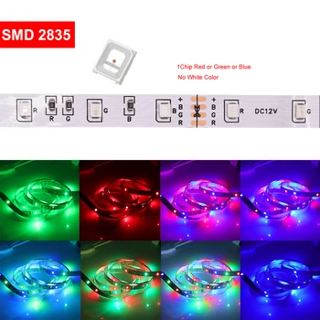 LED Juostelės Žibintai, 20m RGB 2835 SMD 300 Pikselių Lanksčios Juostelės Vandeniui RGB LED Šviesos 5m 10m Juosta DC 12V Maitinimo Rinkinys Nuotolinio Valdymo