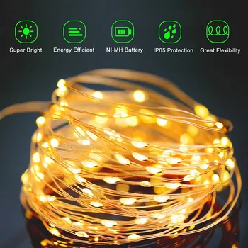 LED Lauko Saulės Lempos String Žibintai 100/200 Led Pasakų Atostogų Kalėdų Vakarėlį Girliandą Saulės Sodas Vandeniui 10m/20m
