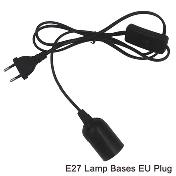 Lempa Bazė E27 E14 ES Kabo Pakabukas LED Šviesos Šviestuvas, Lempučių Lizdų Laikiklis Laido Adapteris Su On/Off Jungikliu