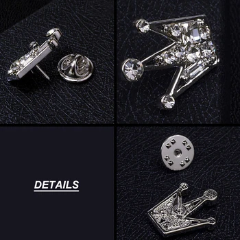 Mados Cirkonio Karūna Mini Segė Moterims, Vyrams Korėjos Versija Retro Kostiumas Crystal Golden Sidabriškai Metalinės Pin Priedai