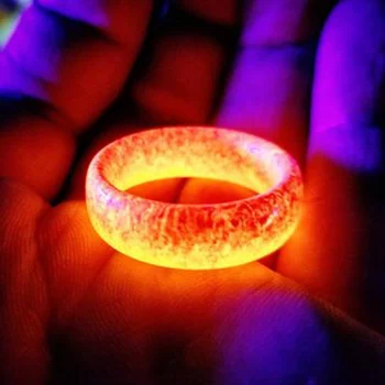 Mados Dervos žiedas Punk Šviesos Žiedas Spindinčią Tamsoje Vestuvių Juostoje Liuminescencinės Žiedai Moterims, Papuošalai Vyrams, Dovanų