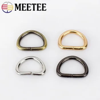 Meetee 100/300/500pcs 10mm D Žiedas Sagtys Metalinės Atidarymo Šunų Antkaklis austiniai diržai, Grandinės Žiedas Sagtys 