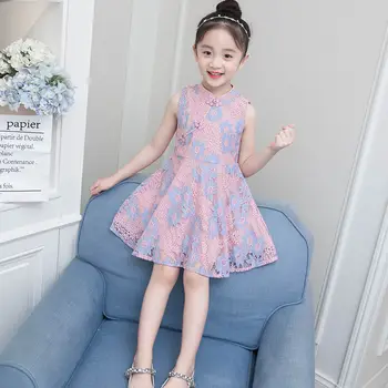 Mergaičių Vasaros Suknelė 2021 Nauja Vaikų Drabužių Mergina Retro Stiliaus Kinijos Suknelės Vaikai Mados Mergaičių Šalis Suknelė 2 Iki 9 Metų amžiaus