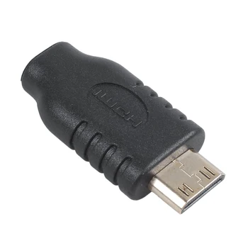 Micro HDMI Tipo D moterį, C Tipo Mini HDMI Male F/M Adapteris Juoda