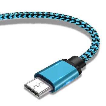 Micro USB Kabelis 2A Greito Įkrovimo Nailono USB Sinchronizuoti Duomenis Mobiliojo Telefono Įkroviklis Adapteris Kabelio 