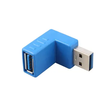 Mėlyna stačiu Kampu USB 3.0 Tipo Vyrų ir Moterų Kištuko Jungties Adapteris Keitiklis OCT998