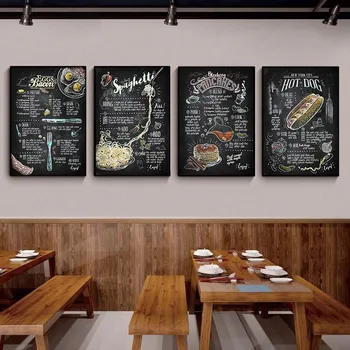 Mėsainiai hot dog virtuvės Interneto Kavinė Kavinė Vakarų Restoranas Namų Dekoro Meno Dekoro plakatai kokybės drobė, tapyba